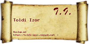 Toldi Izor névjegykártya